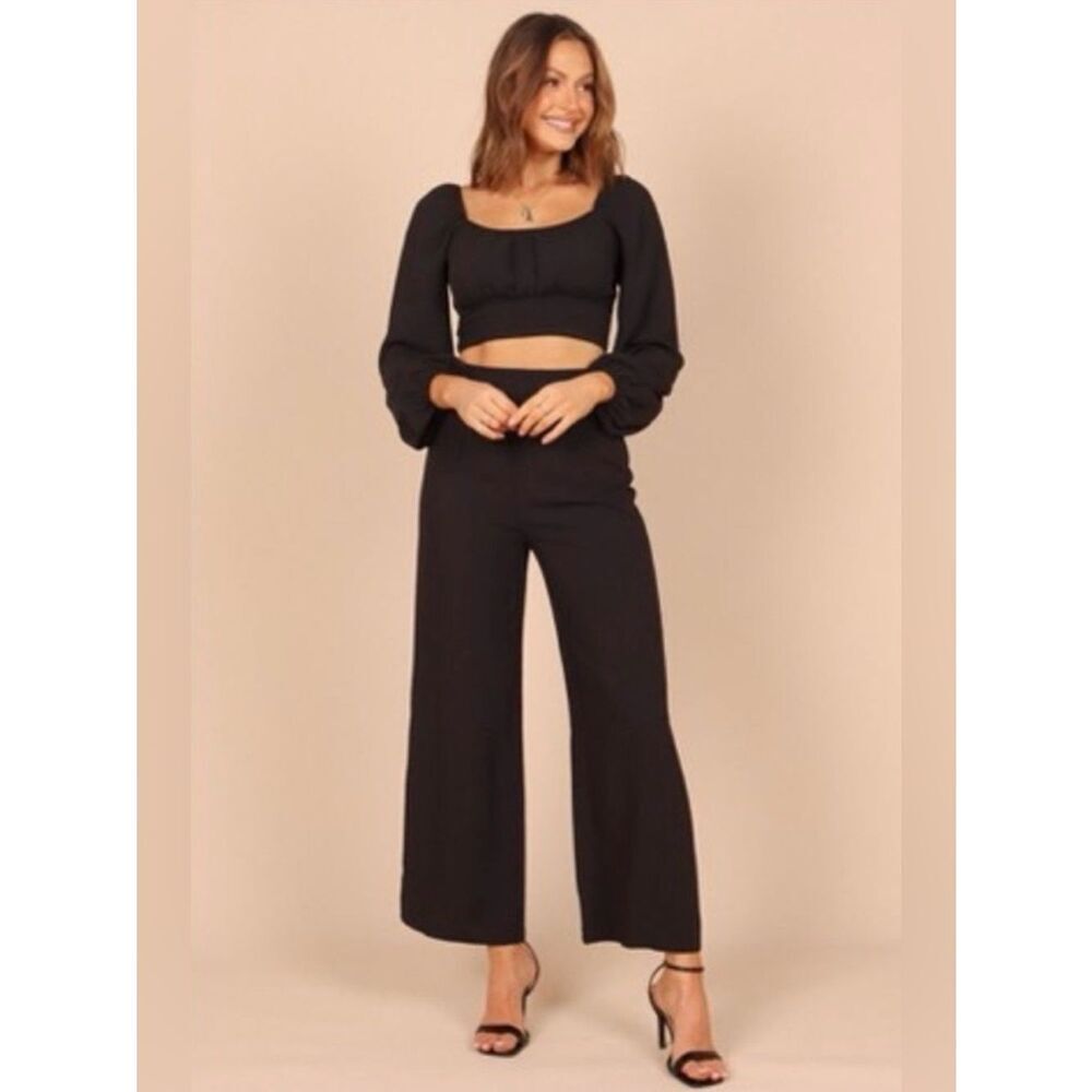 NWT Petal & Pup Evelyn Two 2 Piece Pant Set in Black Size XL